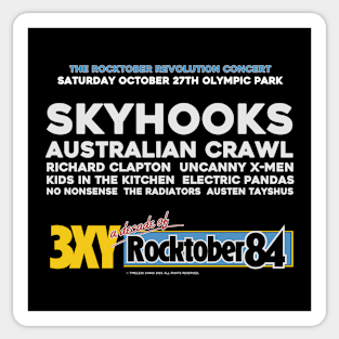 3XY Rocktober Revolution Concert Print 1984 Back Print Sticker